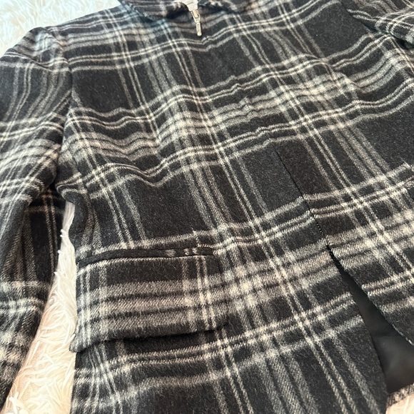 Jones New York Black Plaid Wool Blend Zip Jacket – Size 6 - Picture 6 of 16